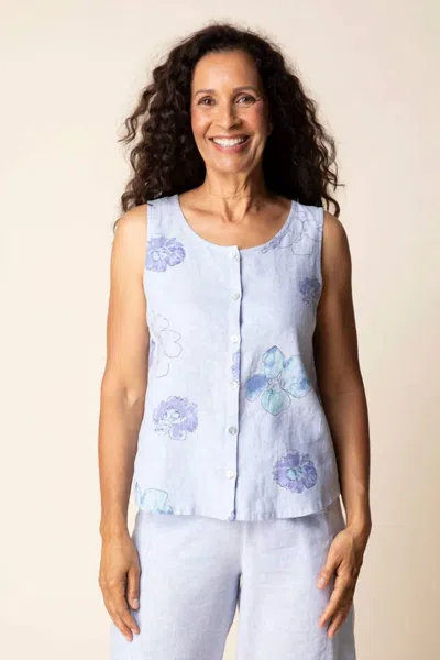 Habitat Watercolor Floral Bistro Tank Tank Top In Cornflower In Animal Print