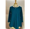 HABITAT WATERFALL KNIT ANGLE HEM TUNIC IN TEL TEAL