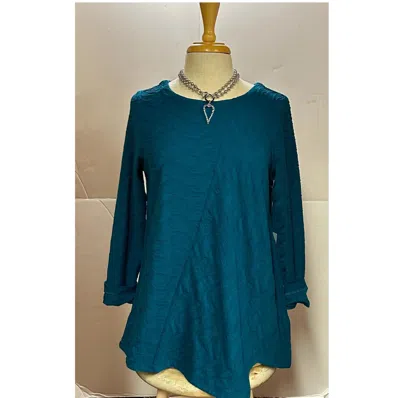 Habitat Waterfall Knit Angle Hem Tunic In Tel Teal In Blue