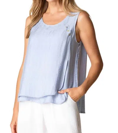 Habitat Whisper Jacquard Button Tank In Cornflower In Blue