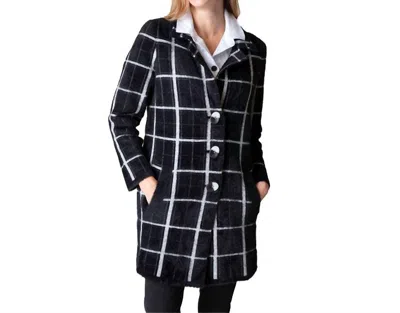 Habitat Windowpane Jaquard Car Coat In Black And White