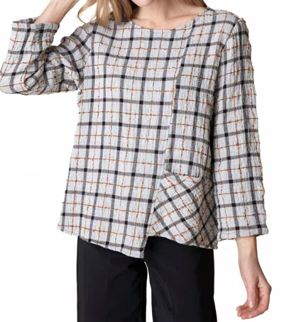 Habitat Windowpane Mixed Up Pullover Top In Winter White In Gray