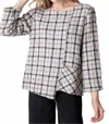 Habitat Windowpane Mixed Up Pullover Top In Winter White In Gray