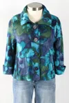 Habitat Abstract Floral Cowl Neck Top In Blue In Blue