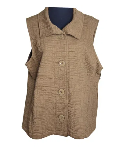 Habitat Women's Button Up Vest In Fawn In Beige