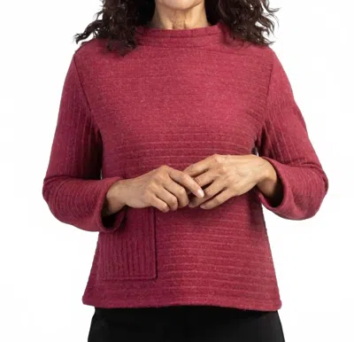 Habitat Women's Fleece Pocket Pullover Sweatshirt In Cranberry In Red