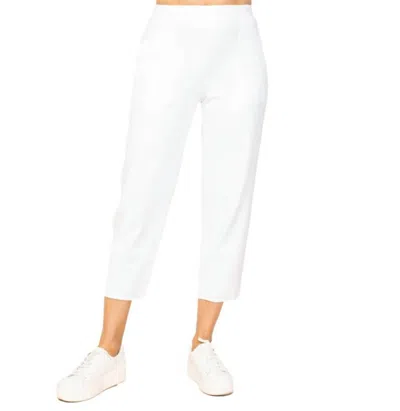 Habitat Women's French Terry Crop Pants In White