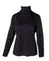 Habitat Women's Ruched Turtleneck Top In Black In Black