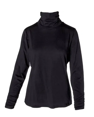 Habitat Women's Ruched Turtleneck Top In Black