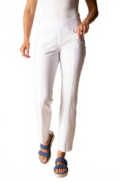 Habitat Women's Stonewash Cotton Knits Seamed Pocket Pant In White