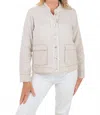 Habitat Women's Summer Breeze Fringe Jacket In Oatmeal In Gray