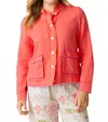 Habitat Women's Summer Breeze Fringe Jacket In Papaya In Red