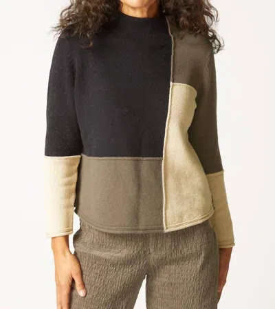 Habitat Contrast Colorblock Soft Knit Sweater In Truffle In Multi