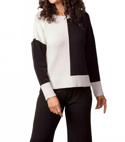 Habitat Yin Yang Crew Neck Sweater In Black And White In Multi