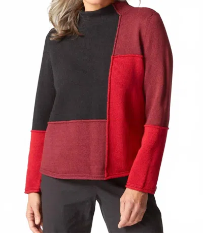 Habitat Yin Yang Funnel Neck Pullover In Ruby In Multi