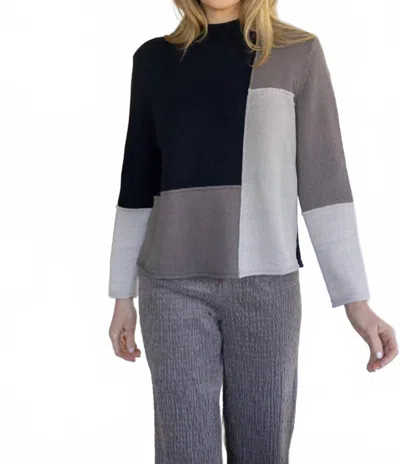 Habitat Yin Yang Funnel Neck Top In Grey In Gray