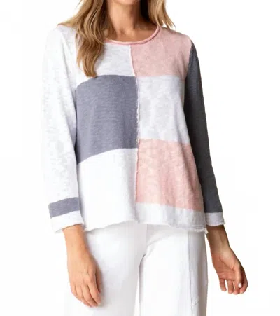 Habitat Yin Yang Patchwork Pullover Sweater In Blush In Multi