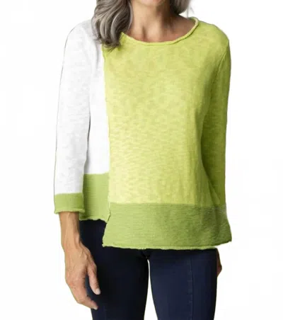 Habitat Yin Yang Step It Up Boatneck Sweater In Aloe In Green