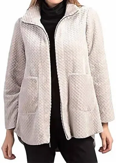 Habitat Zip Front Sherpa Car Coat In Putty In Neutral
