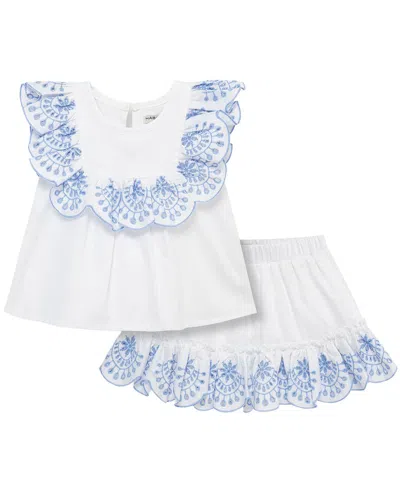 Habitual Kids' 2pc Eyelet Skirt Set In Multi
