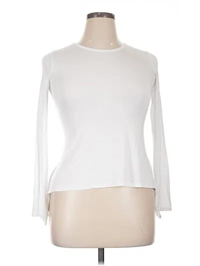 Pre-owned Habitual 3/4 Sleeve Top White Mock Neckline Tops