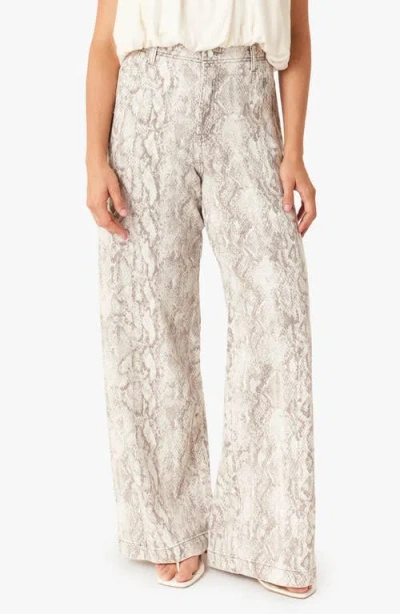 Habitual Aiden Snakeskin Print Wide Leg Jeans In Animal Print