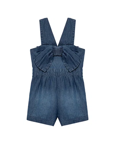 Habitual Bow Front Romper In Blue