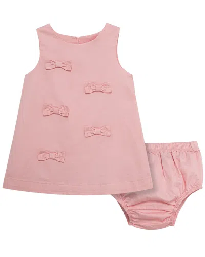 Habitual Kids' Bow Front Shift Dress In Pink