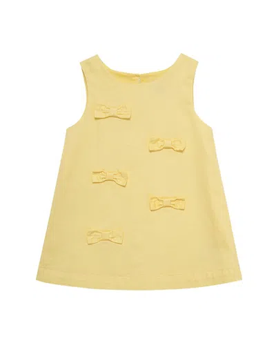 Habitual Kids' Bow Front Shift Dress In Yellow