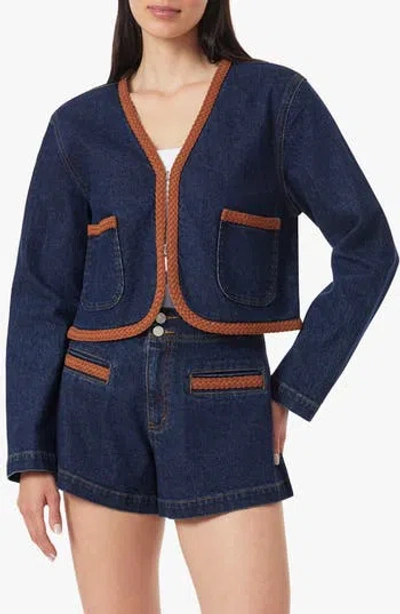 Habitual Braided Cropped Jacket In Blue