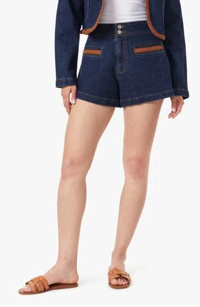 Habitual Braided High Waist Denim Shorts In Blue