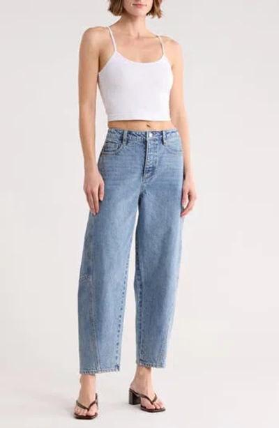 Habitual Brant High Waist Crop Barrel Jeans In Blue