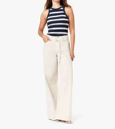 Habitual Brynn Belted Wide Leg Jeans In Cream In Animal Print