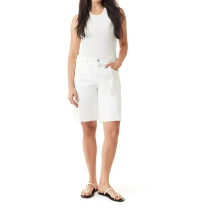 Habitual Brynn High Waist Raw Hem Bermuda Jeans In White