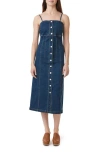 HABITUAL HABITUAL BUTTON-UP DENIM MIDI DRESS