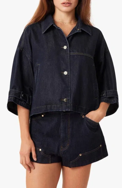 Habitual Cape Denim Crop Jacket In Multi