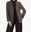Habitual Mixed Pattern Blazer In Brown