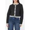 Habitual Crewneck Crop Cardigan In Black