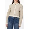 Habitual Crewneck Crop Cardigan In Neutral