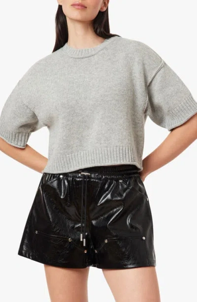 Habitual Crewneck Crop Sweater In Gray