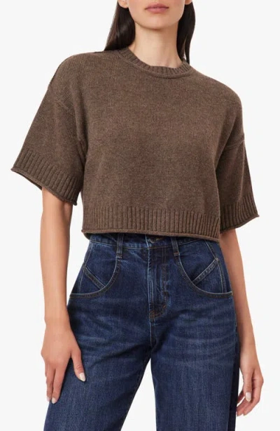 Habitual Crewneck Crop Sweater In Red