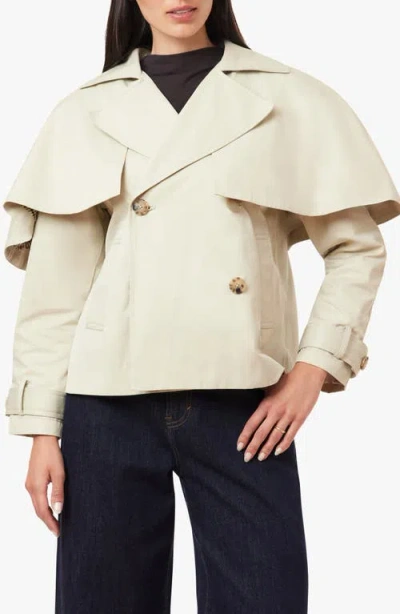 Habitual Cropped Trench Jacket In White