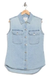 Habitual Curved Hem Denim Vest