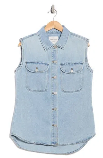 Habitual Curved Hem Denim Vest