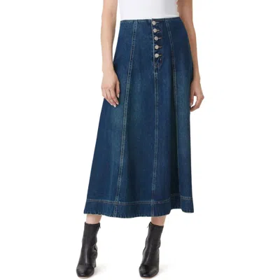 Habitual Denim Midi Skirt In Tide