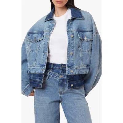 Habitual Double Denim Trucker Jacket In Blue