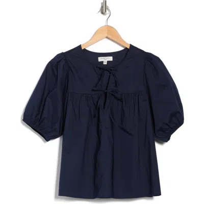 Habitual Double Tie Puff Sleeve Cotton Top