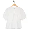 Habitual Double Tie Puff Sleeve Cotton Top