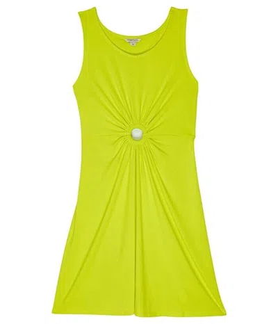 Habitual Kids' Draped Dress Girls Green Stretch Cut Out Scoop Neck Pullover Jdm1091