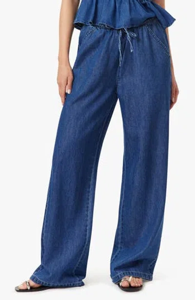 Habitual Drawstring Waist Wide Leg Jeans In Blue